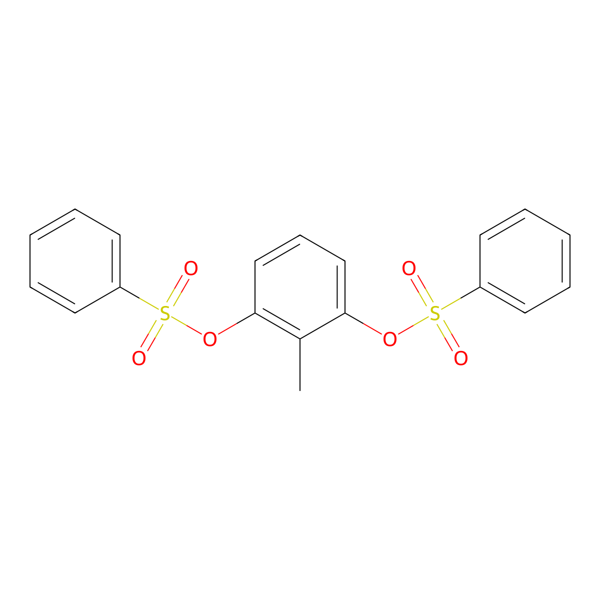 2-Methyl-3-(phenylsulfonyloxy)phenyl benzenesulfonate molecular structure, CAS 301657-51-2