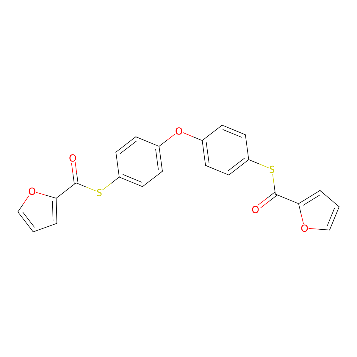 S-{4-[4-(2-furoylsulfanyl)phenoxy]phenyl} 2-furancarbothioate molecular structure, CAS 301658-00-4
