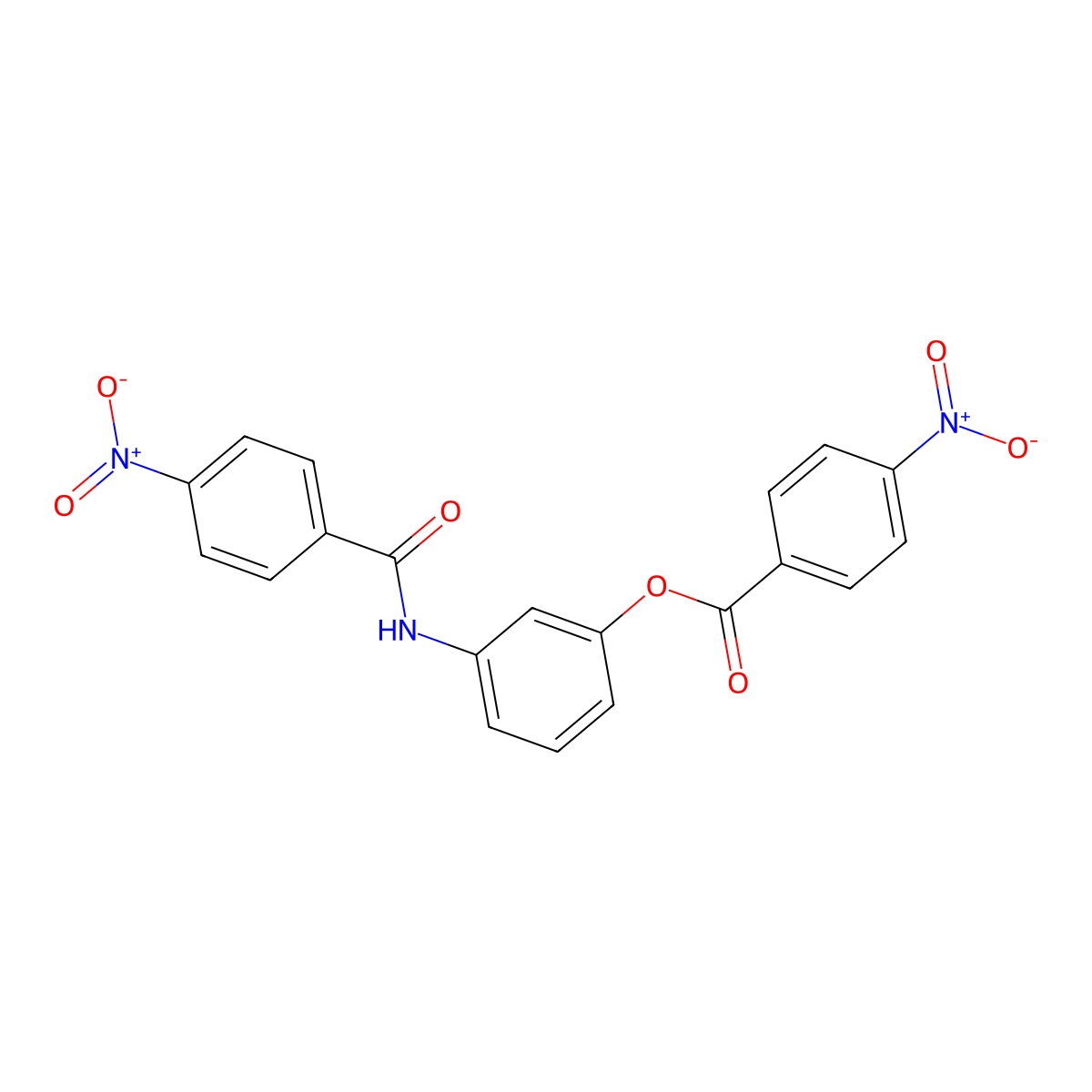 3-((4-Nitrobenzoyl)amino)phenyl 4-nitrobenzoate molecular structure, CAS 301658-13-9