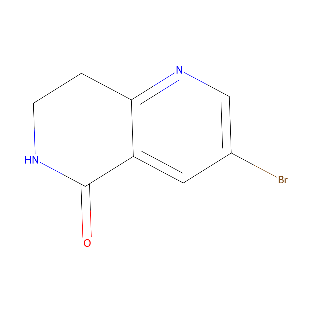 3-Bromo-5,6,7,8-tetrahydro-1,6-naphthyridin-5-one molecular structure, CAS 301666-81-9