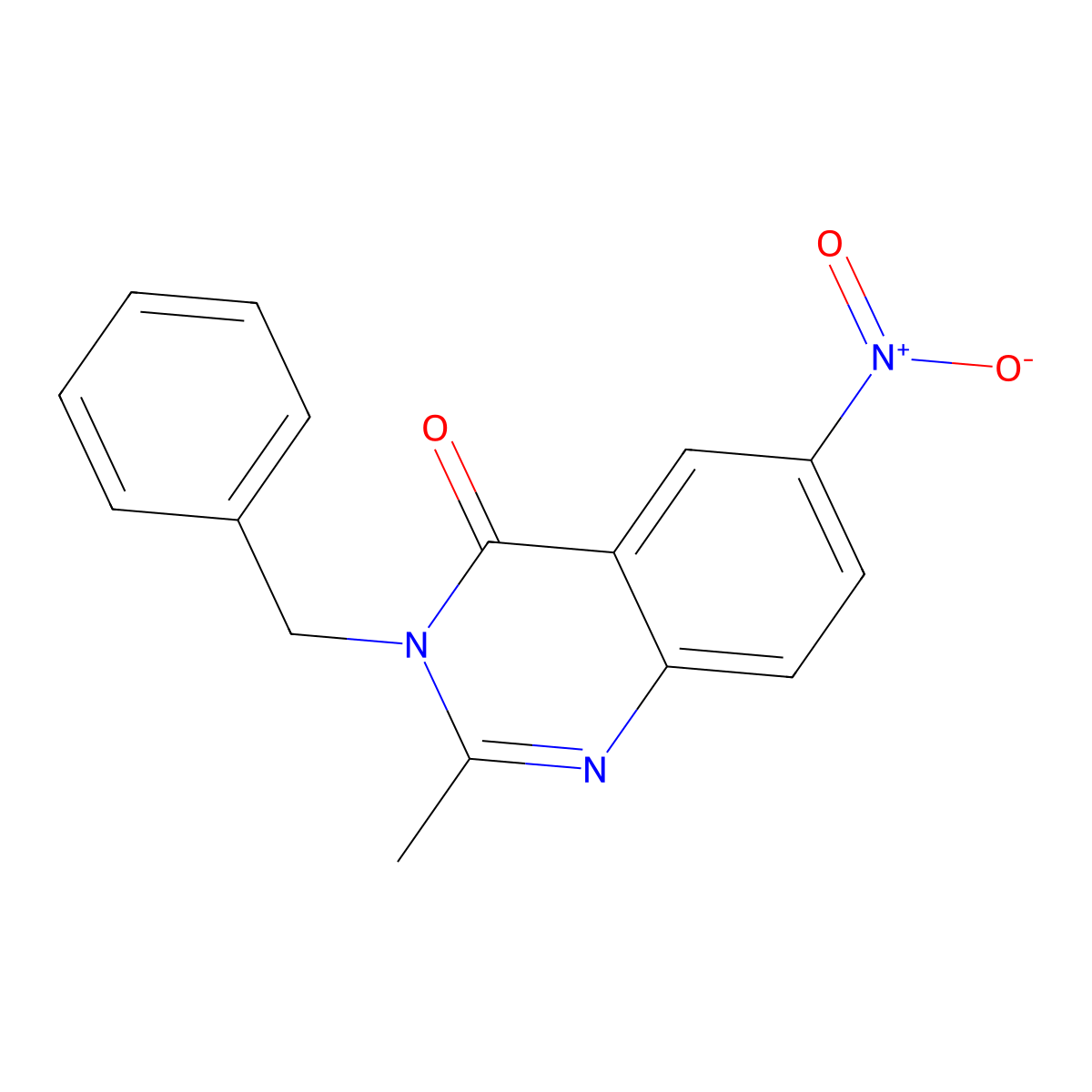 2-Methyl-6-nitro-3-(phenylmethyl)-4(3H)-quinazolinone molecular structure, CAS 301667-91-4