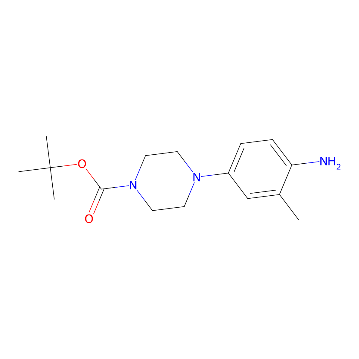 Tert-butyl 4-(4-amino-3-methylphenyl)piperazine-1-carboxylate molecular structure, CAS 301672-89-9
