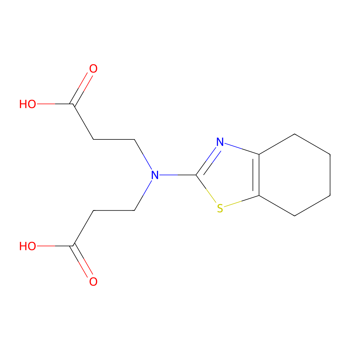 3-[(2-Carboxyethyl)(4,5,6,7-tetrahydro-1,3-benzothiazol-2-YL)amino]propanoic acid molecular structure, CAS 301673-96-1