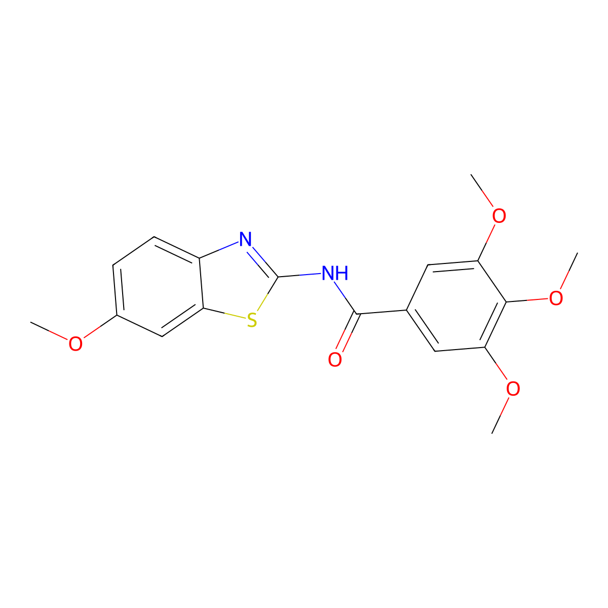 3,4,5-trimethoxy-N-(6-methoxy-1,3-benzothiazol-2-yl)benzamide molecular structure, CAS 301674-87-3
