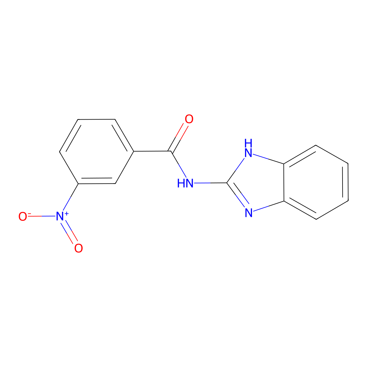N-(1H-benzo[d]imidazol-2-yl)-3-nitrobenzamide molecular structure, CAS 301675-24-1