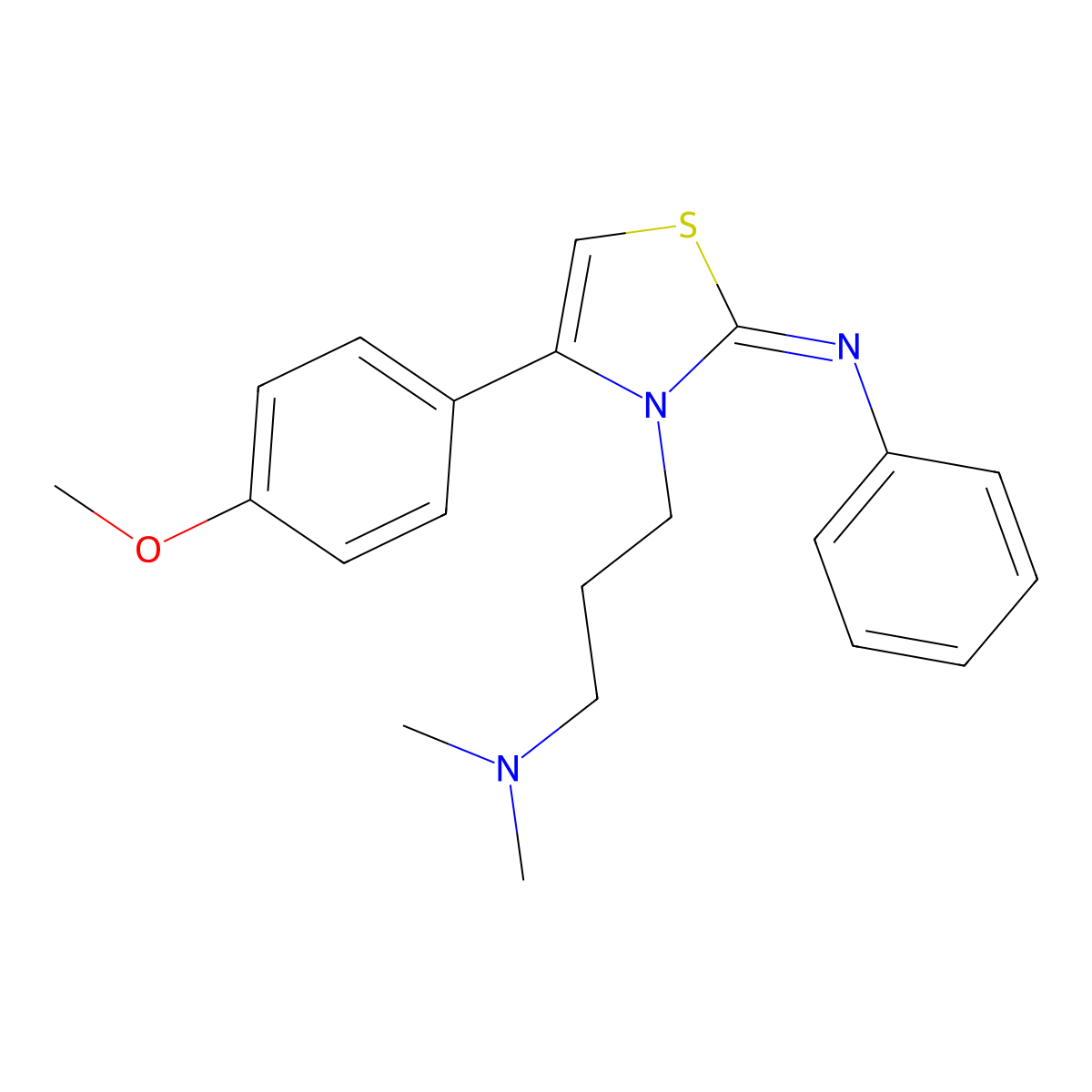 N-(3-(3-(Dimethylamino)propyl)-4-(4-methoxyphenyl)-1,3-thiazol-2(3H)-ylidene)aniline molecular structure, CAS 301675-80-9