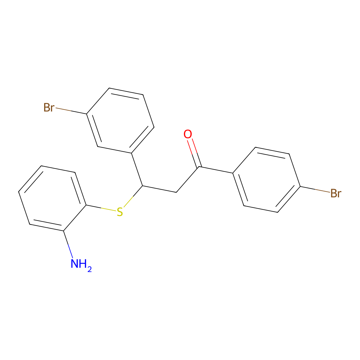 3-(2-Aminophenyl)sulfanyl-3-(3-bromophenyl)-1-(4-bromophenyl)propan-1-one molecular structure, CAS 301675-83-2