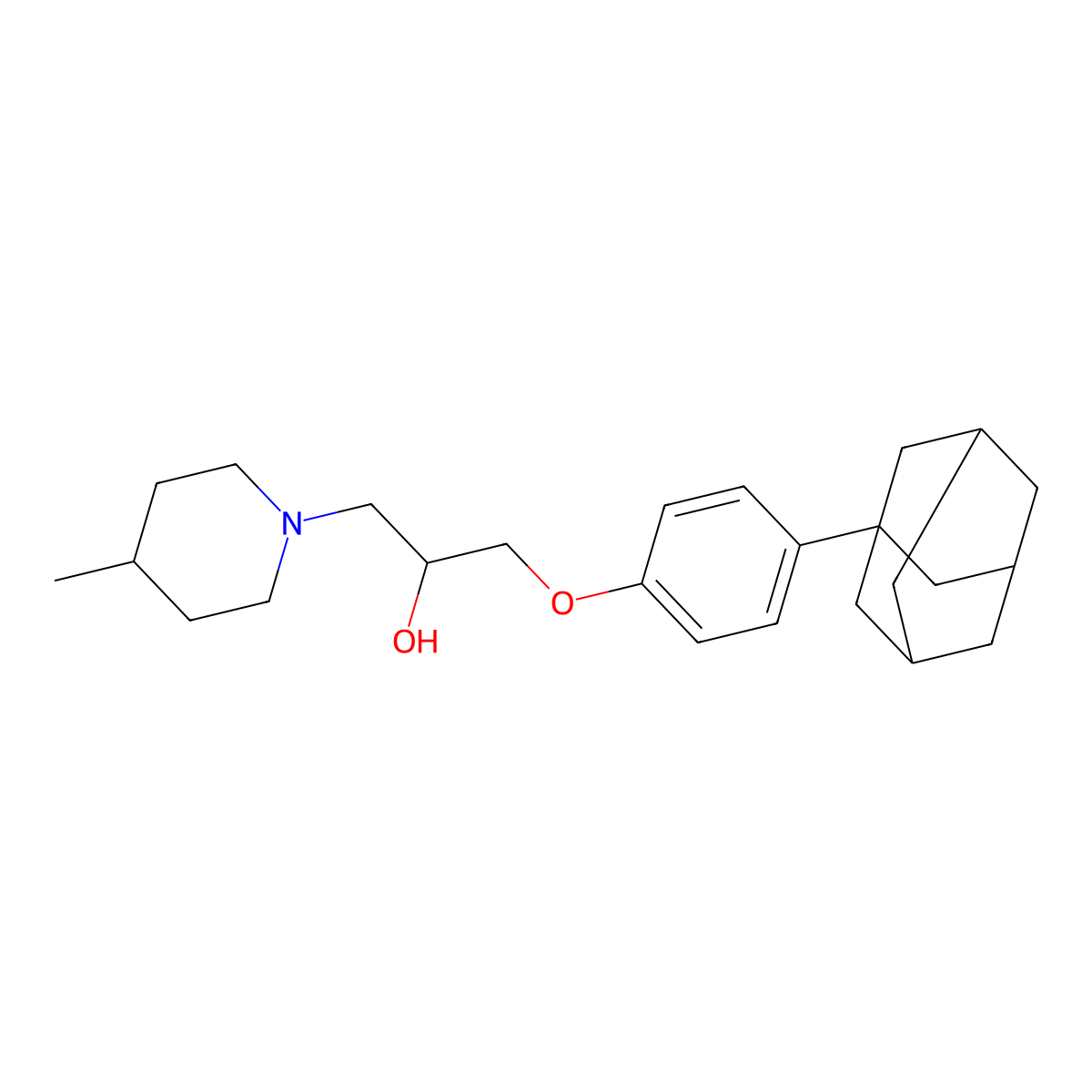 3-(4-Adamantanylphenoxy)-1-(4-methylpiperidyl)propan-2-ol molecular structure, CAS 301676-13-1