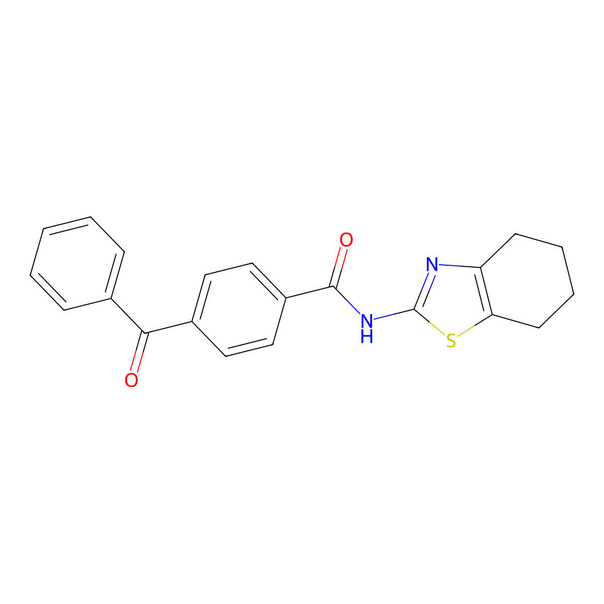 4-benzoyl-N-(4,5,6,7-tetrahydro-1,3-benzothiazol-2-yl)benzamide molecular structure, CAS 301676-54-0