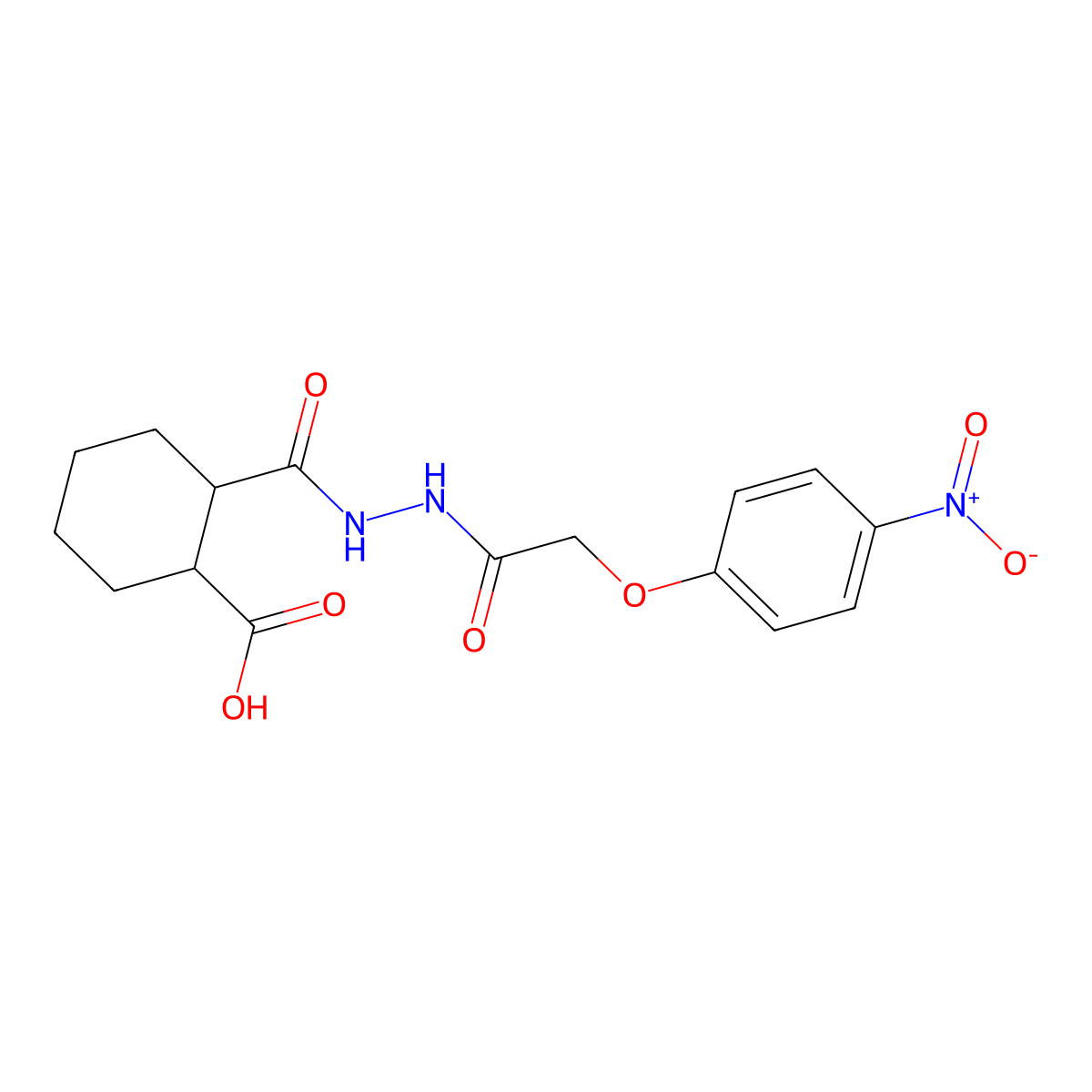 2-{N-[2-(4-nitrophenoxy)acetylamino]carbamoyl}cyclohexanecarboxylic acid molecular structure, CAS 301678-36-4