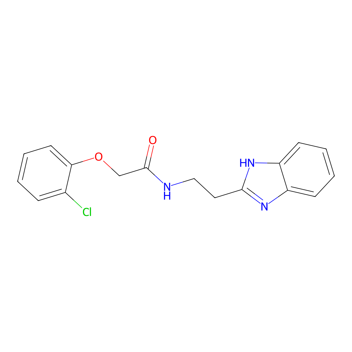 N-[2-(1H-benzimidazol-2-yl)ethyl]-2-(2-chlorophenoxy)acetamide molecular structure, CAS 301678-79-5
