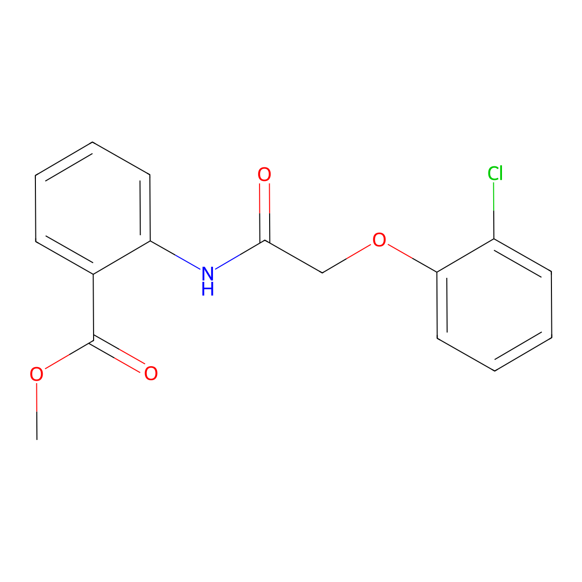 Methyl 2-{[(2-chlorophenoxy)acetyl]amino}benzoate molecular structure, CAS 301678-87-5