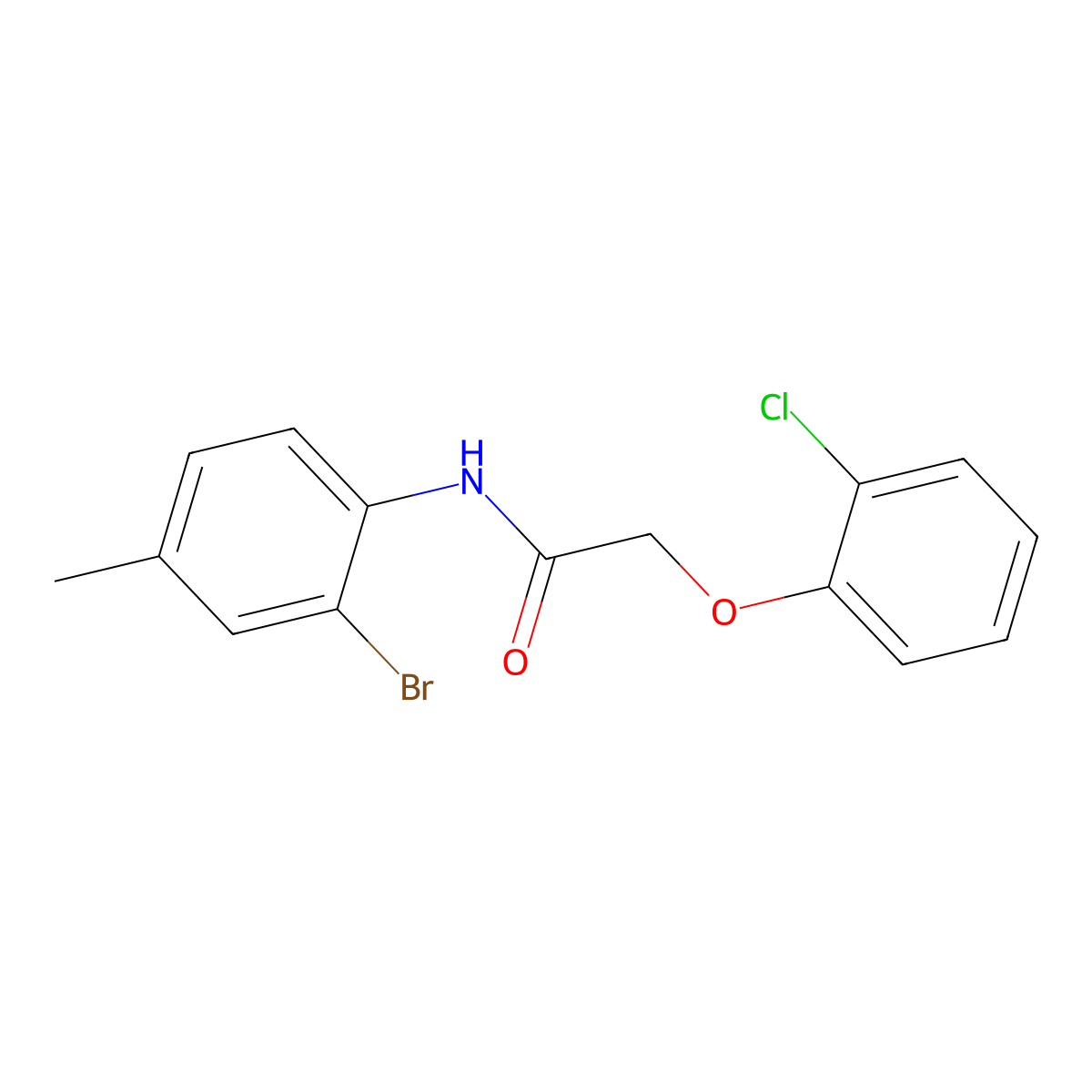 N-(2-bromo-4-methylphenyl)-2-(2-chlorophenoxy)acetamide molecular structure, CAS 301678-97-7