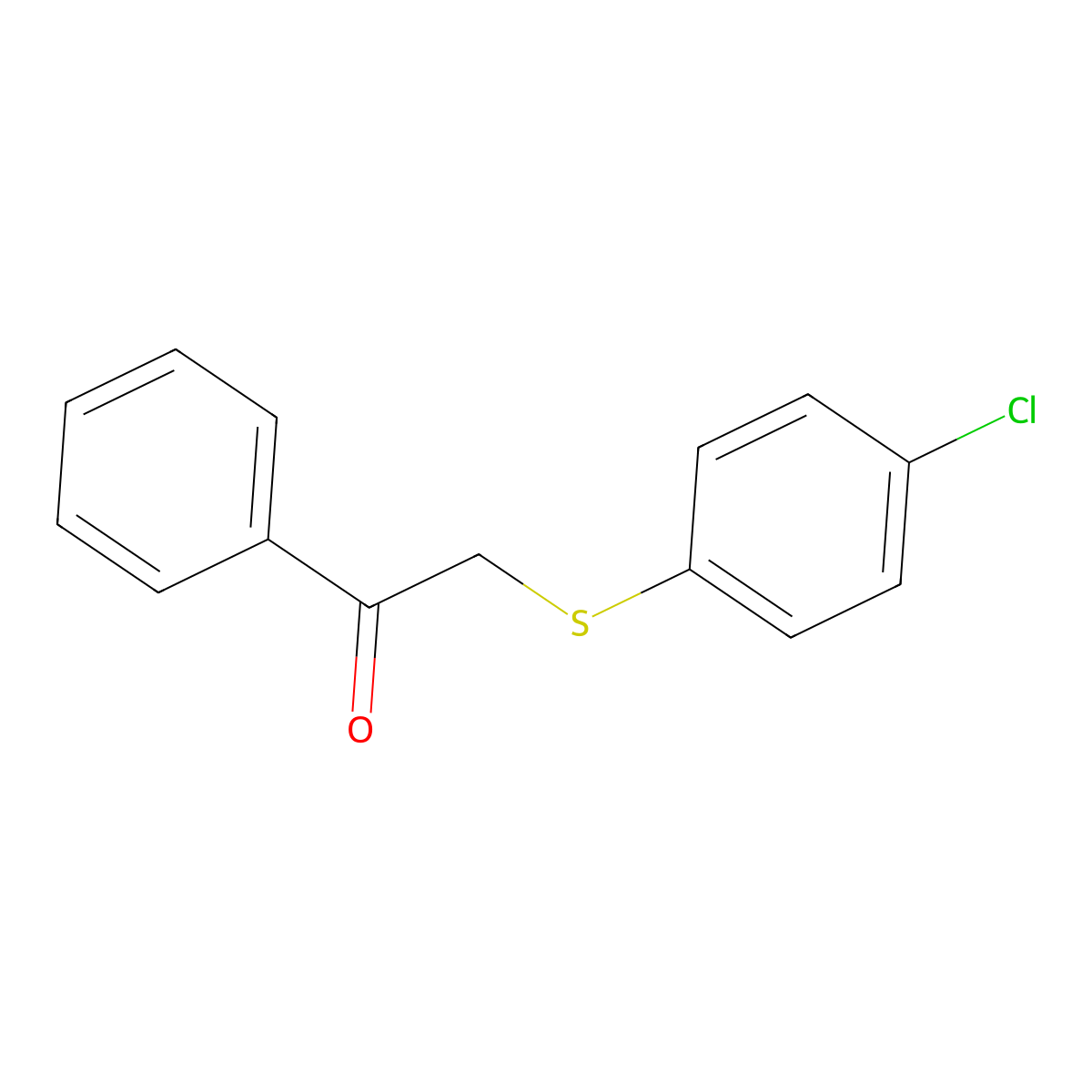 2-((4-Chlorophenyl)thio)-1-phenylethanone molecular structure, CAS 30168-33-3