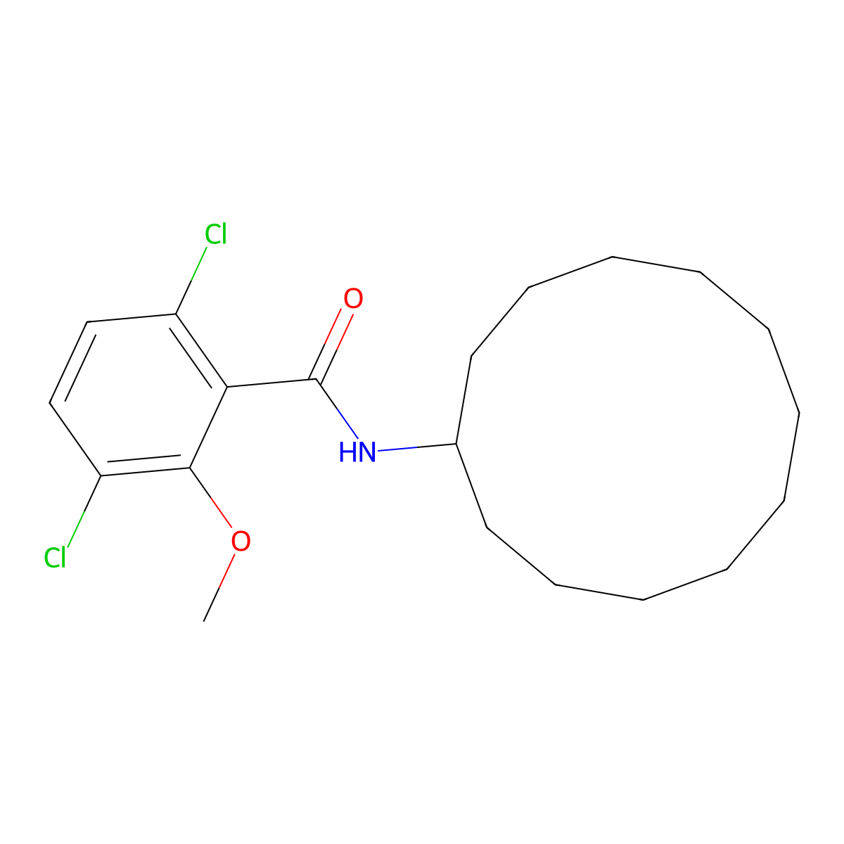 3,6-dichloro-N-cyclododecyl-2-methoxybenzamide molecular structure, CAS 301680-12-6