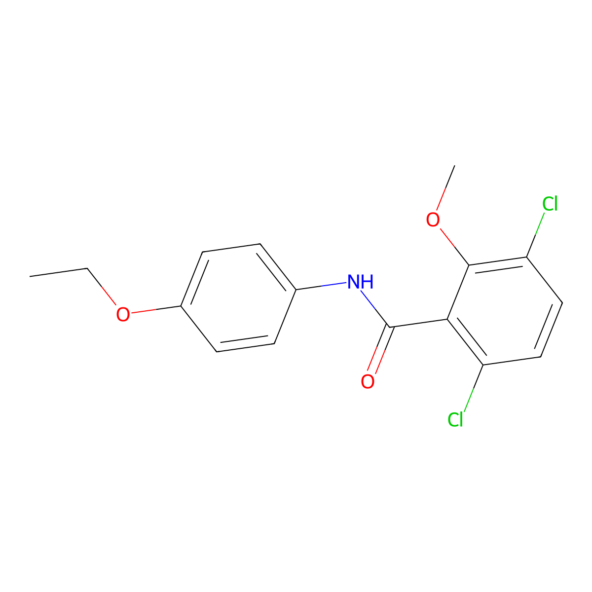 3,6-dichloro-N-(4-ethoxyphenyl)-2-methoxybenzamide molecular structure, CAS 301680-29-5