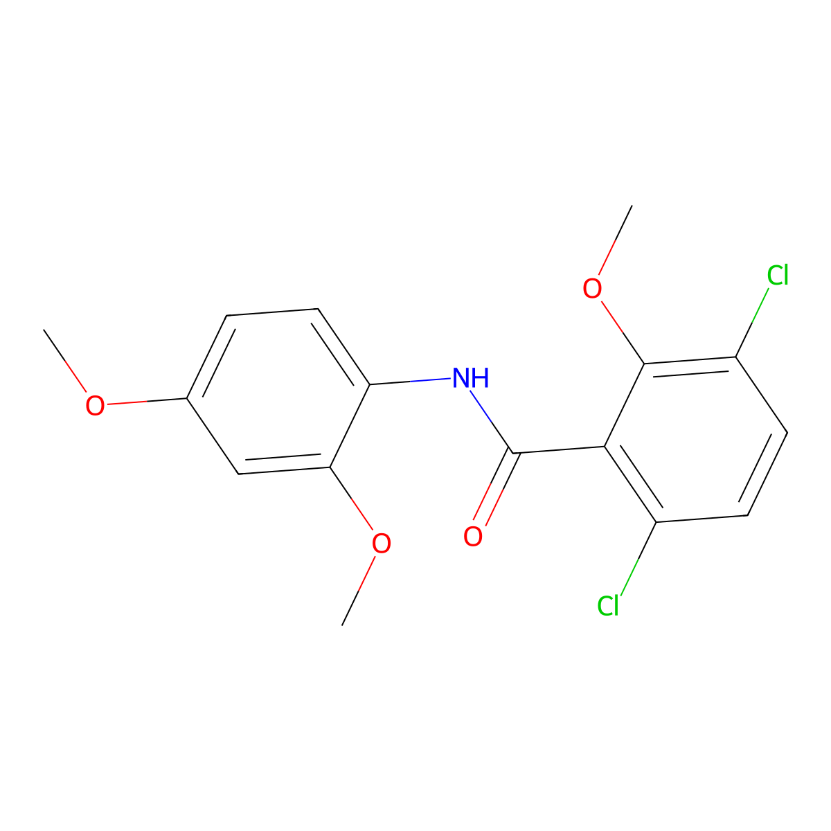 3,6-dichloro-N-(2,4-dimethoxyphenyl)-2-methoxybenzamide molecular structure, CAS 301680-30-8