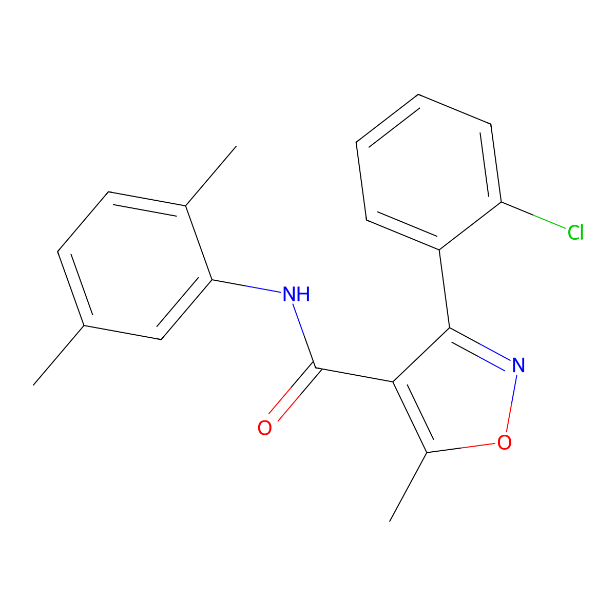 3-(2-chlorophenyl)-N-(2,5-dimethylphenyl)-5-methyl-1,2-oxazole-4-carboxamide molecular structure, CAS 301680-75-1