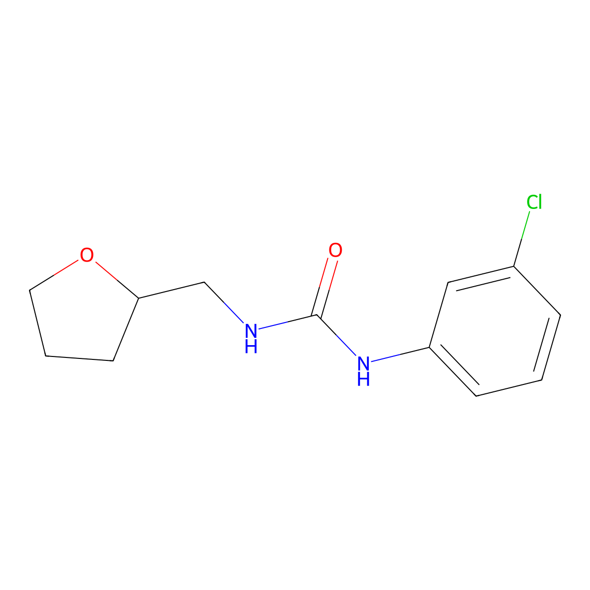 N-(3-chlorophenyl)-N'-(tetrahydro-2-furanylmethyl)urea molecular structure, CAS 301681-05-0
