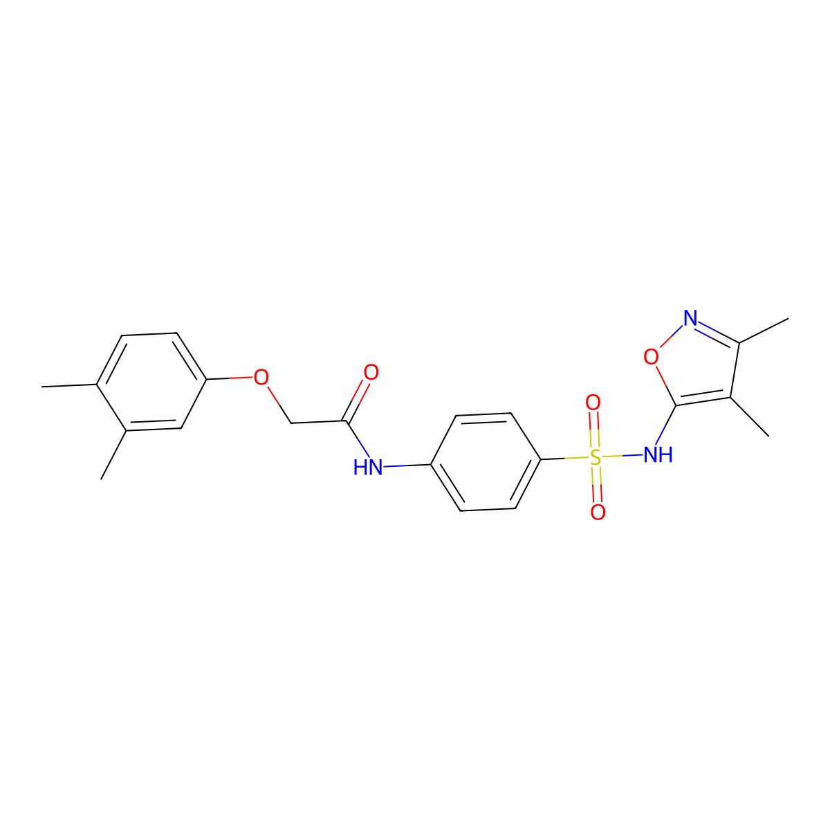N-{4-[(3,4-dimethyl-1,2-oxazol-5-yl)sulfamoyl]phenyl}-2-(3,4-dimethylphenoxy)acetamide molecular structure, CAS 301681-44-7