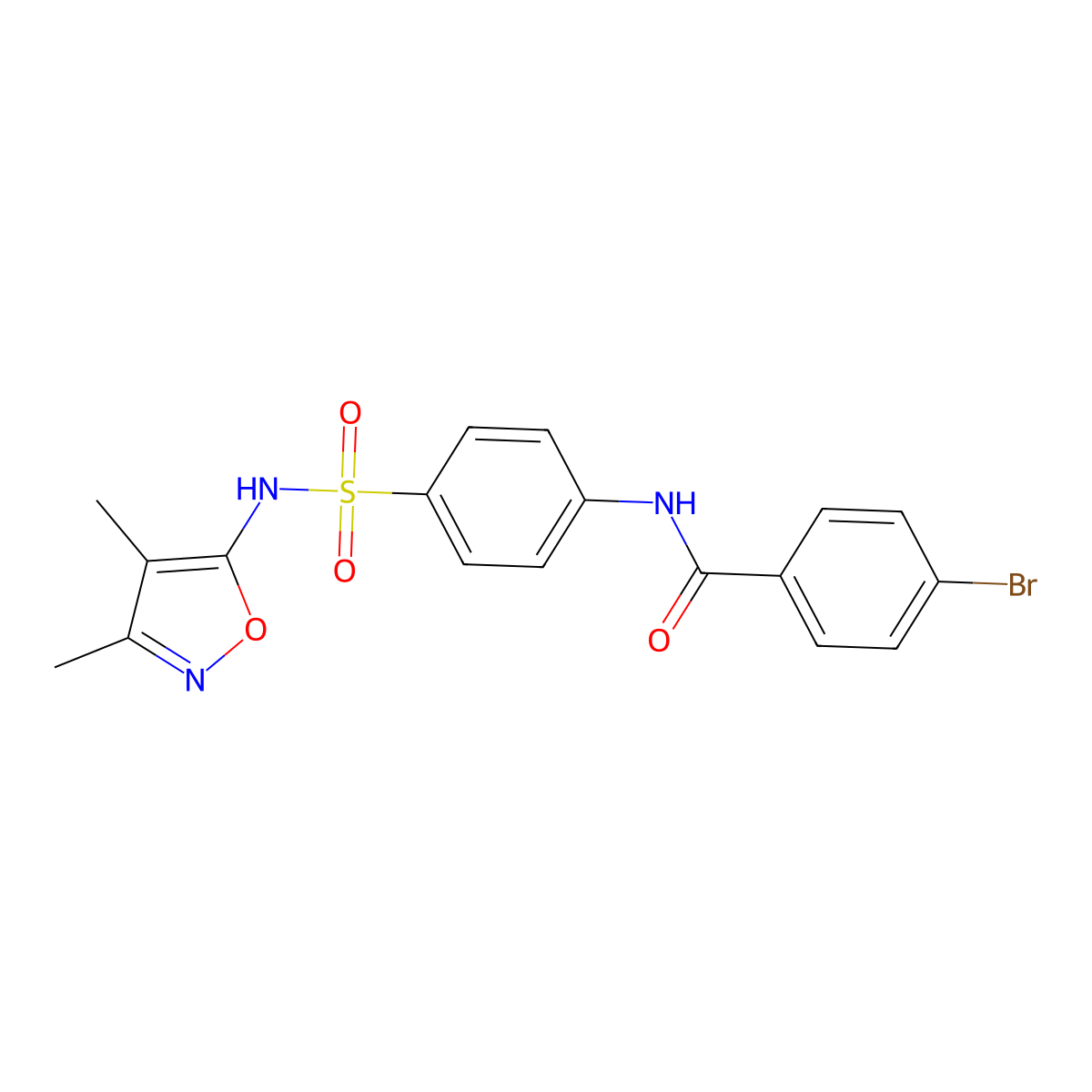 4-bromo-N-(4-(N-(3,4-dimethylisoxazol-5-yl)sulfamoyl)phenyl)benzamide molecular structure, CAS 301681-47-0