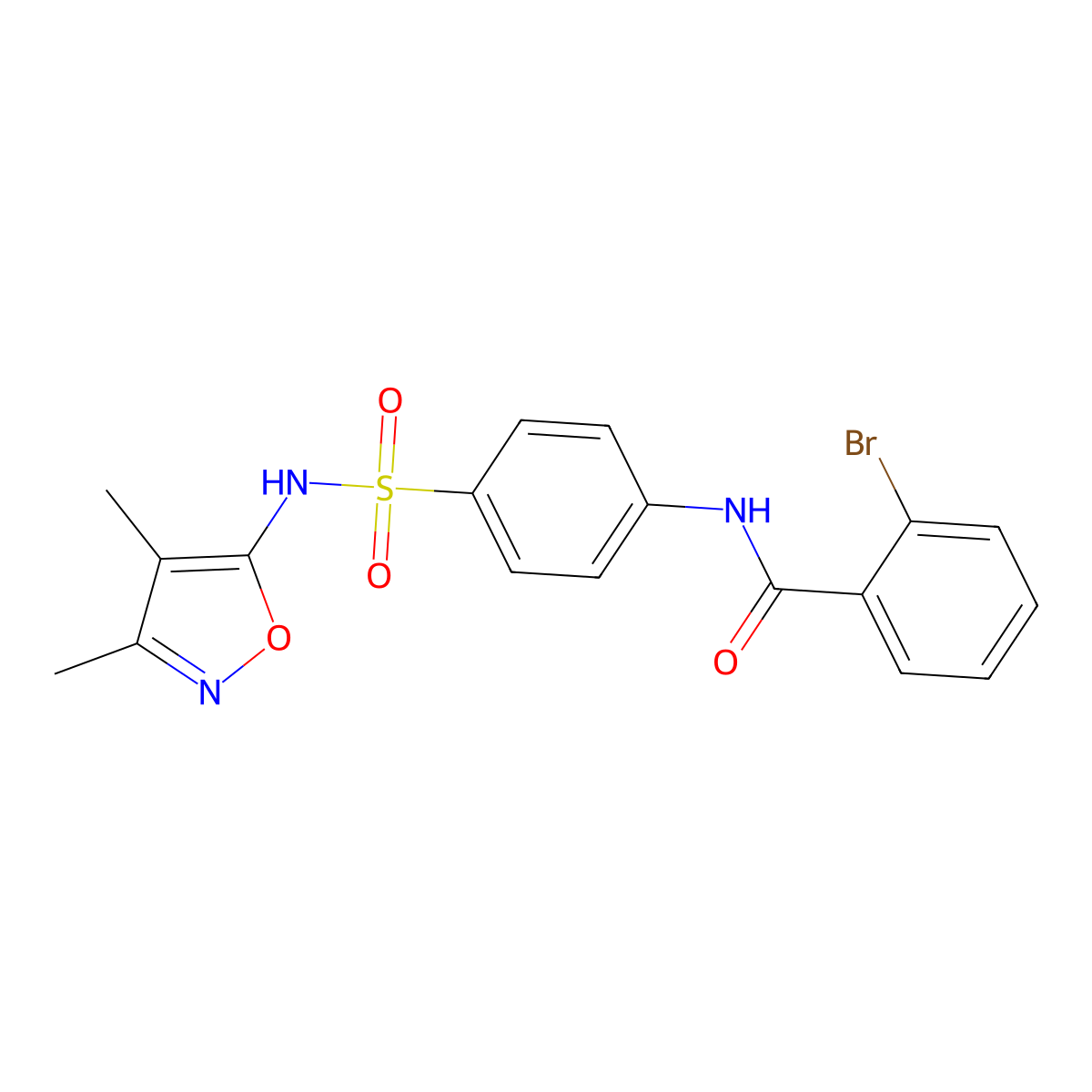 2-bromo-N-{4-[(3,4-dimethyl-1,2-oxazol-5-yl)sulfamoyl]phenyl}benzamide molecular structure, CAS 301681-49-2
