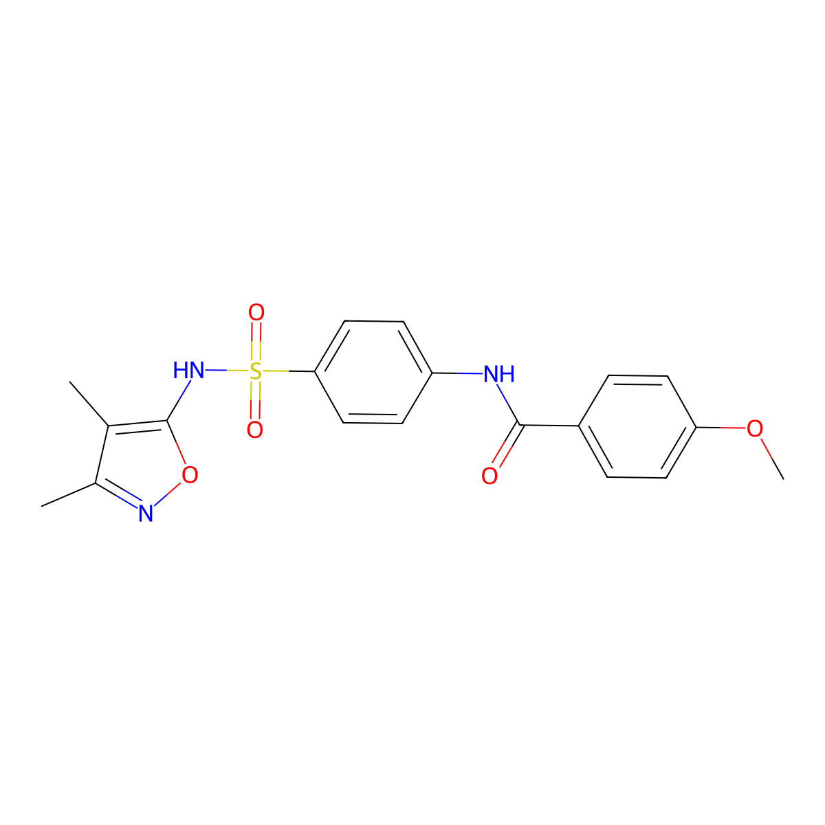 N-[4-(3,4-Dimethyl-isoxazol-5-ylsulfamoyl)-phenyl]-4-methoxy-benzamide molecular structure, CAS 301681-50-5
