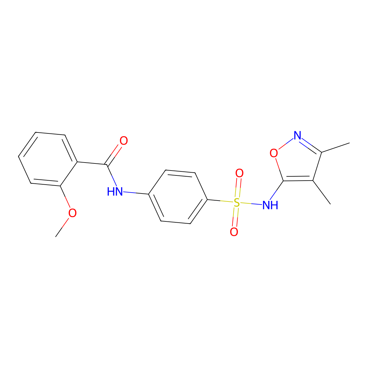 N-[4-(3,4-Dimethyl-isoxazol-5-ylsulfamoyl)-phenyl]-2-methoxy-benzamide molecular structure, CAS 301681-51-6