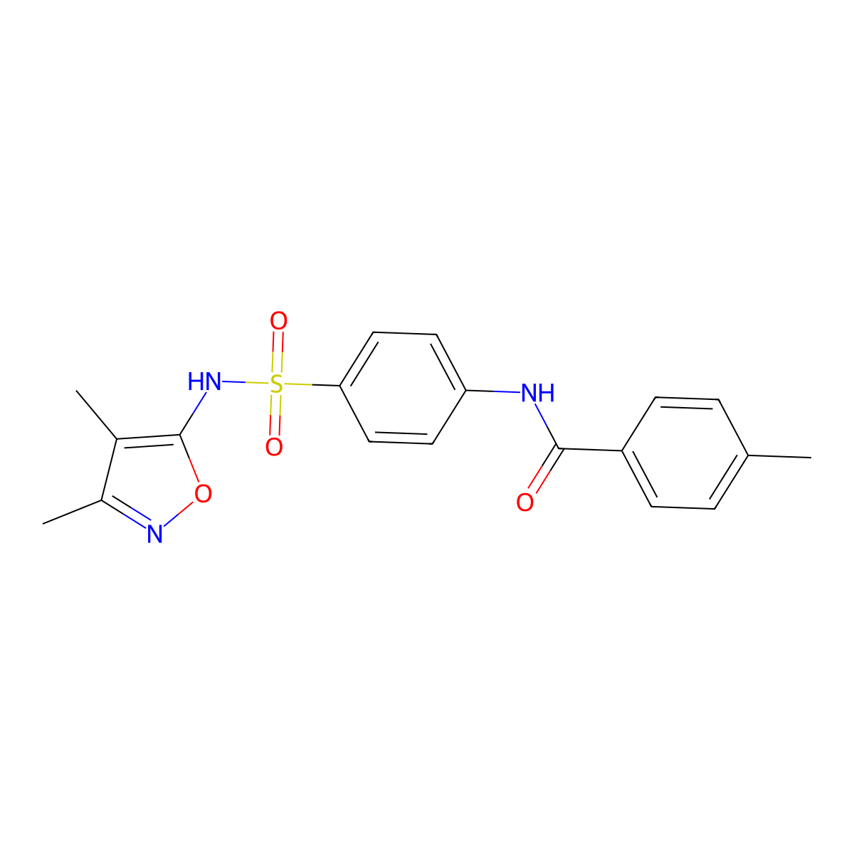N-{4-[(3,4-dimethyl-1,2-oxazol-5-yl)sulfamoyl]phenyl}-4-methylbenzamide molecular structure, CAS 301681-54-9