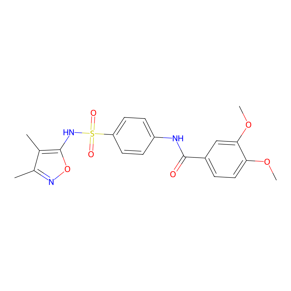 N-[4-(3,4-Dimethyl-isoxazol-5-ylsulfamoyl)-phenyl]-3,4-dimethoxy-benzamide molecular structure, CAS 301681-58-3