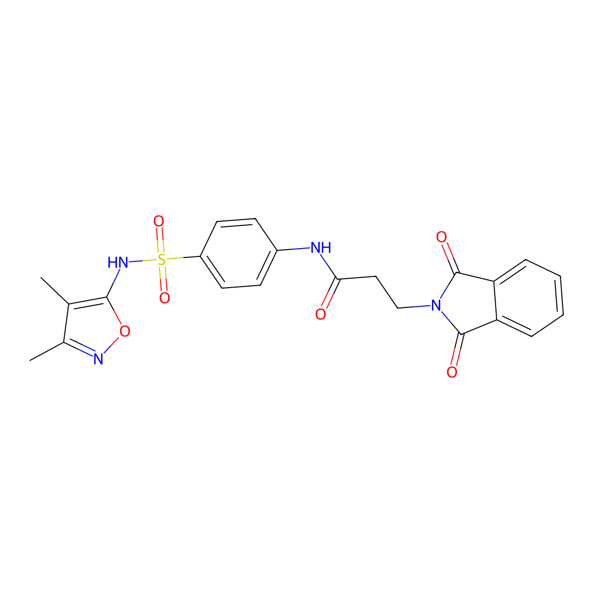 N-(4-{[(3,4-dimethylisoxazol-5-yl)amino]sulfonyl}phenyl)-3-(1,3-dioxobenzo[c]a zolin-2-yl)propanamide molecular structure, CAS 301681-66-3