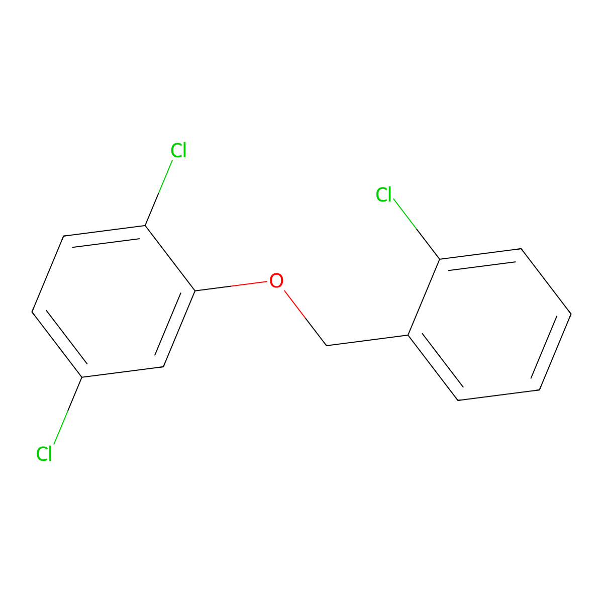 1,4-Dichloro-2-[(2-chlorophenyl)methoxy]benzene molecular structure, CAS 301681-70-9