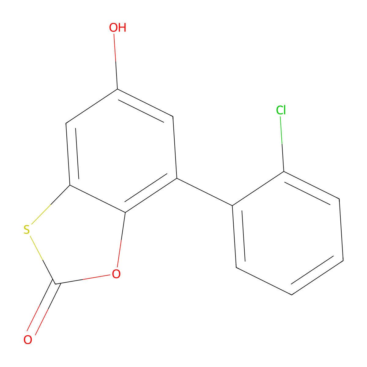 7-(2-chlorophenyl)-5-hydroxy-2H-1,3-benzoxathiol-2-one molecular structure, CAS 301681-73-2