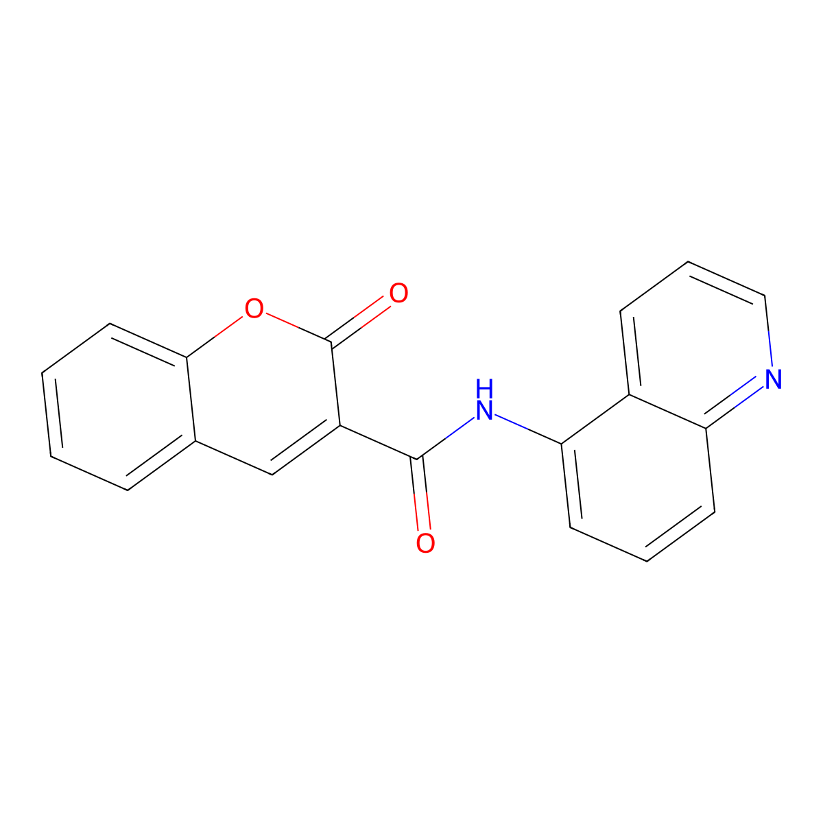2-oxo-N-(quinolin-5-yl)-2H-chromene-3-carboxamide molecular structure, CAS 301681-75-4