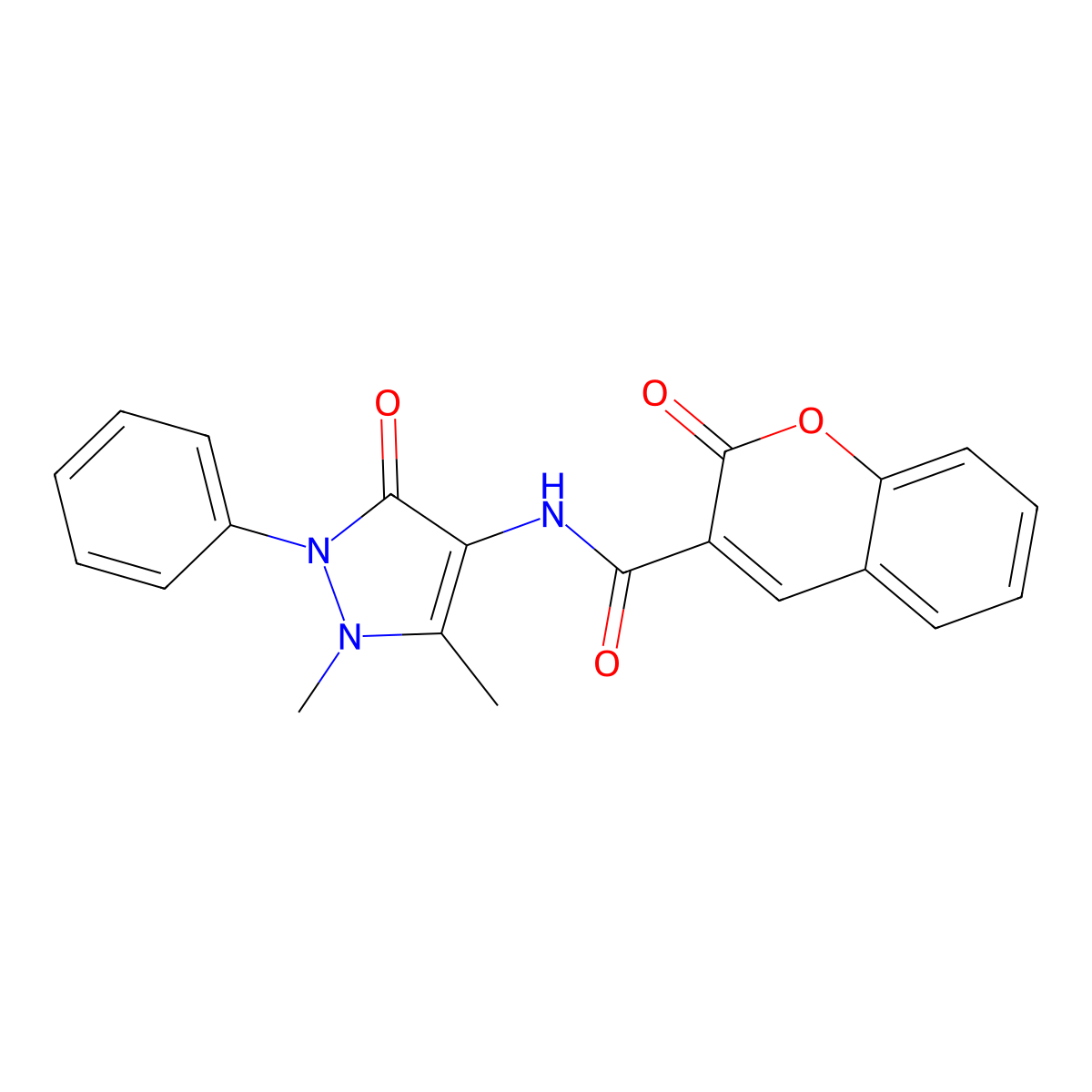 N-(1,5-dimethyl-3-oxo-2-phenyl-2,3-dihydro-1H-pyrazol-4-yl)-2-oxo-2H-chromene-3-carboxamide molecular structure, CAS 301681-84-5