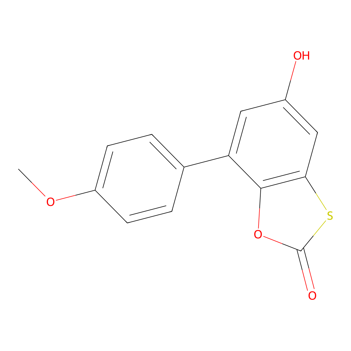 5-Hydroxy-7-(4-methoxyphenyl)-1,3-benzoxathiol-2-one molecular structure, CAS 301681-86-7