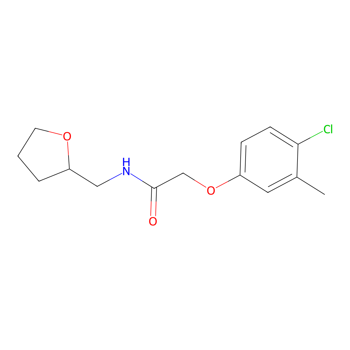 2-(4-chloro-3-methylphenoxy)-N-(oxolan-2-ylmethyl)acetamide molecular structure, CAS 301681-91-4