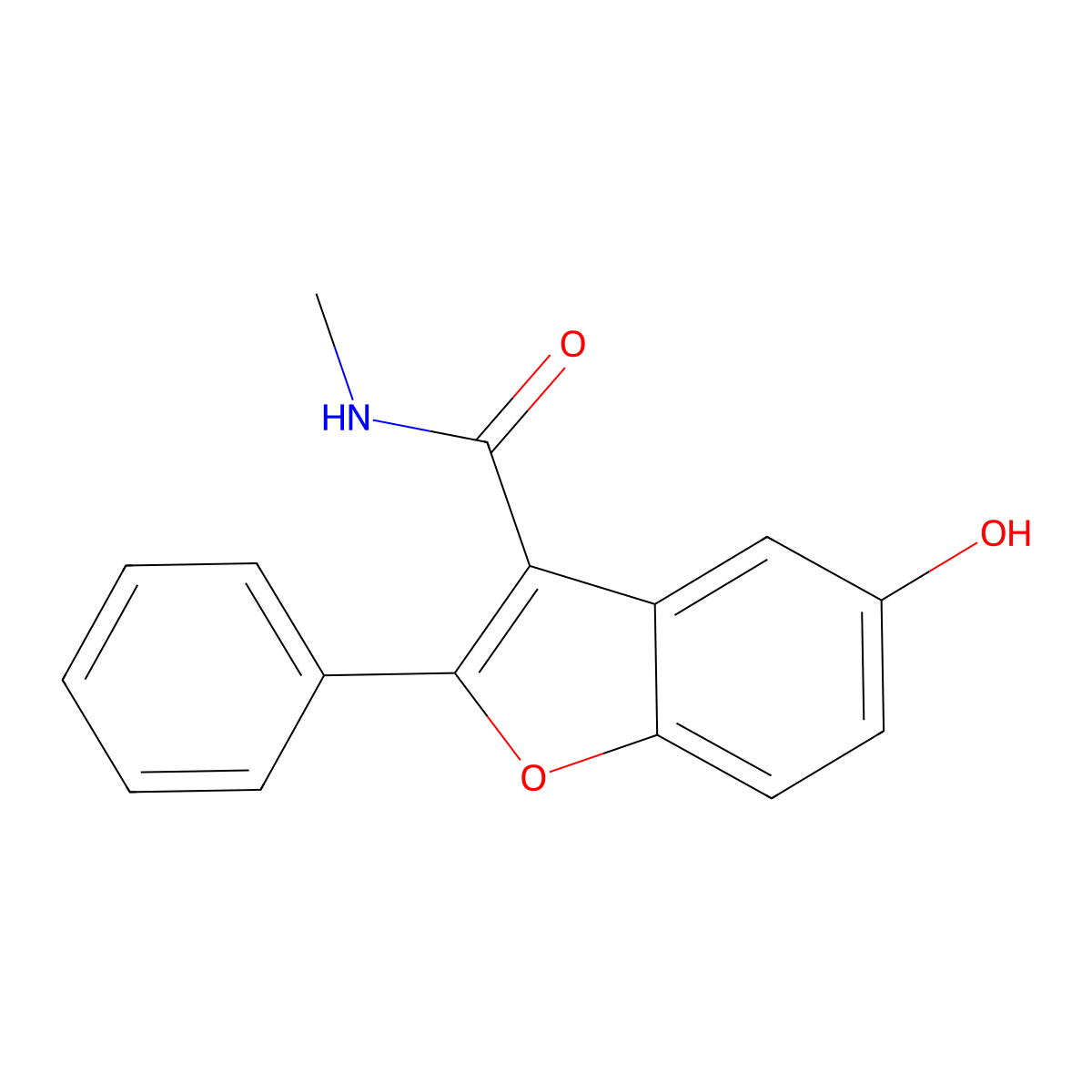 5-hydroxy-N-methyl-2-phenyl-1-benzofuran-3-carboxamide molecular structure, CAS 301682-55-3