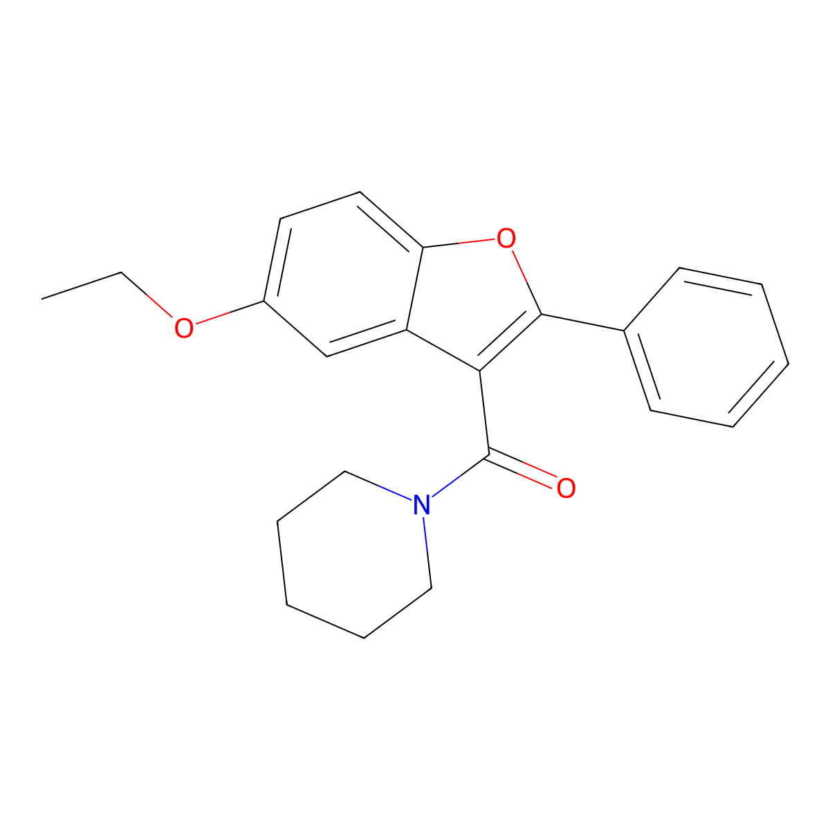 (5-Ethoxy-2-phenylbenzofuran-3-yl)(piperidin-1-yl)methanone molecular structure, CAS 301682-71-3