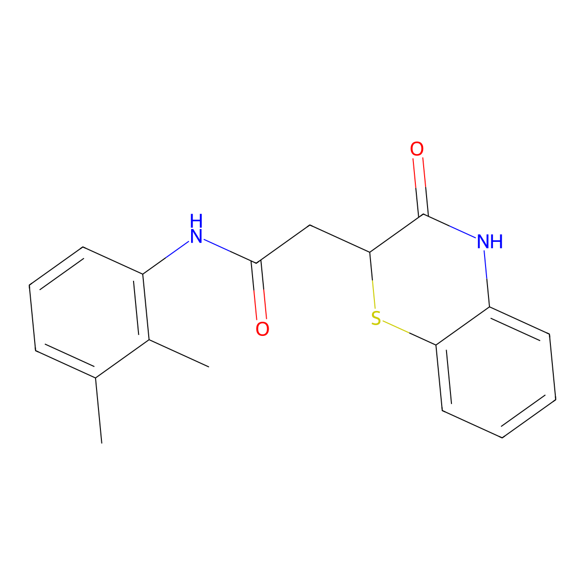 N-(2,3-dimethylphenyl)-2-(3-oxo-3,4-dihydro-2H-1,4-benzothiazin-2-yl)acetamide molecular structure, CAS 301683-24-9