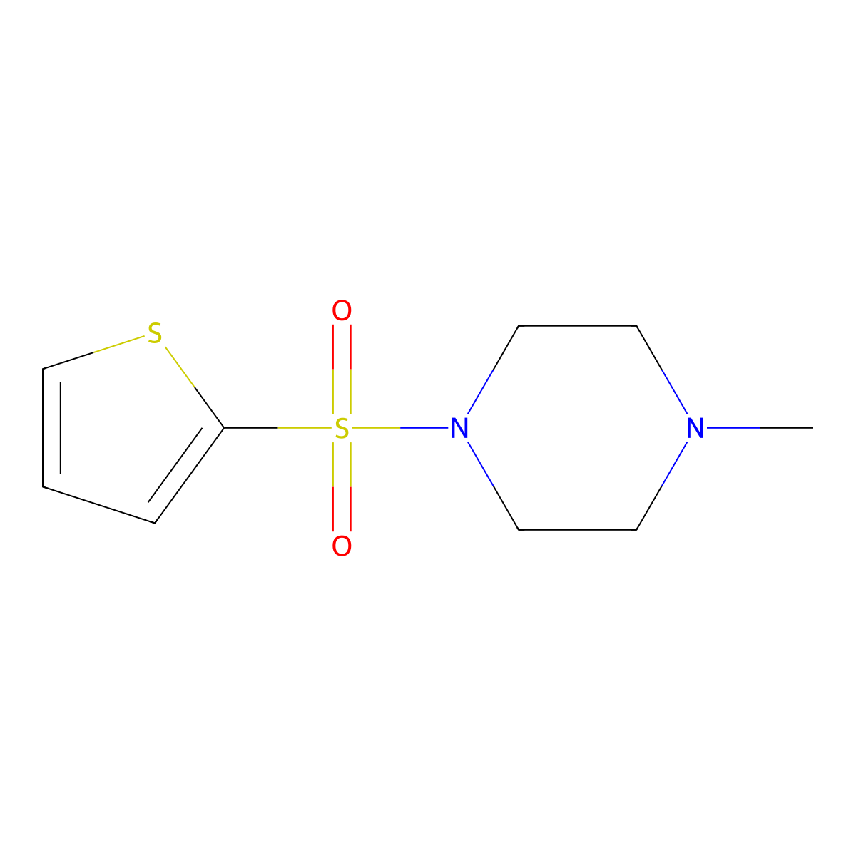 1-Methyl-4-(2-thienylsulfonyl)piperazine molecular structure, CAS 301683-42-1