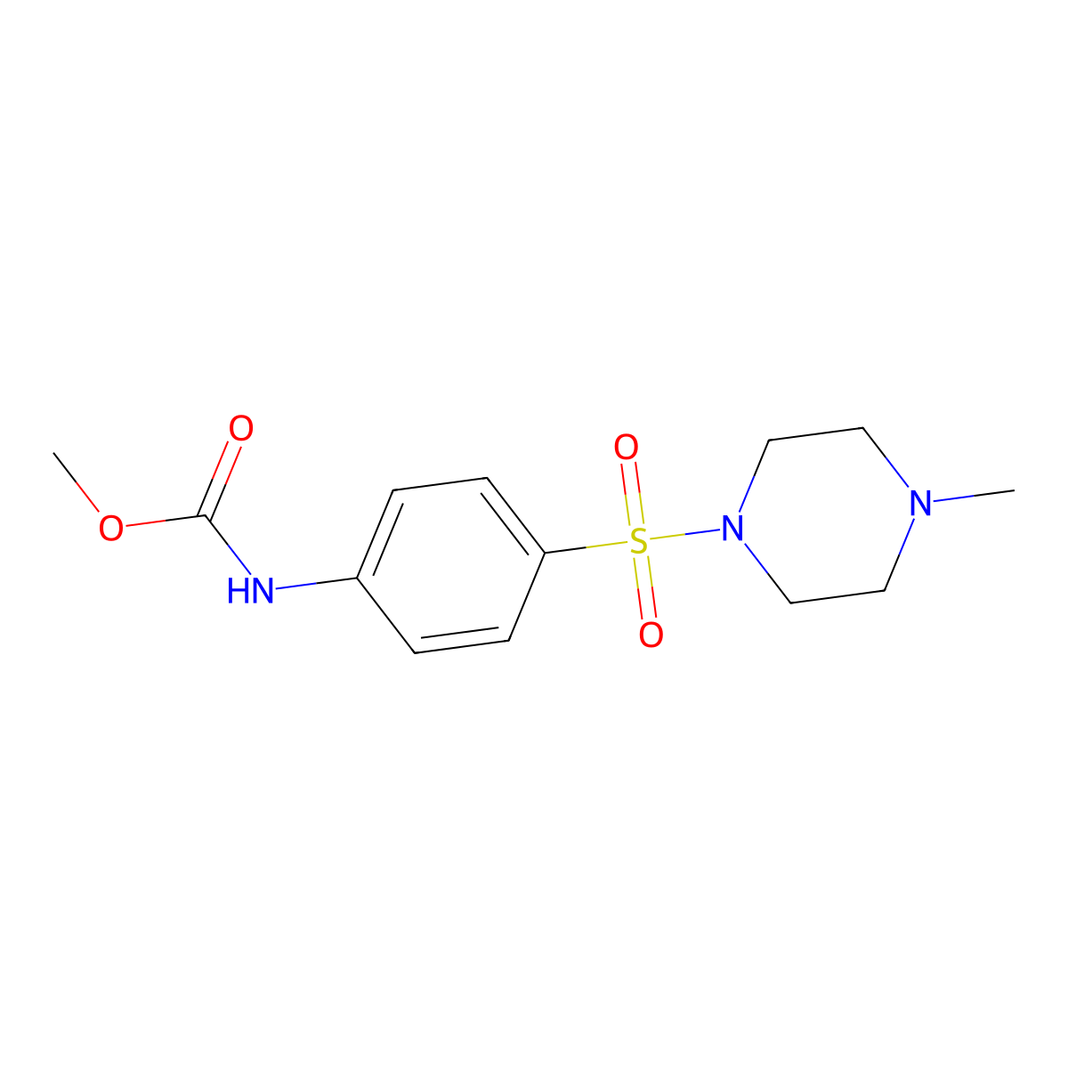 Methyl (4-((4-methylpiperazin-1-yl)sulfonyl)phenyl)carbamate molecular structure, CAS 301683-50-1
