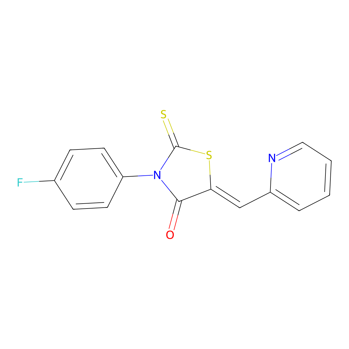 3-(4-Fluorophenyl)-5-(2-pyridinylmethylene)-2-thioxo-4-thiazolidinone molecular structure, CAS 301683-63-6