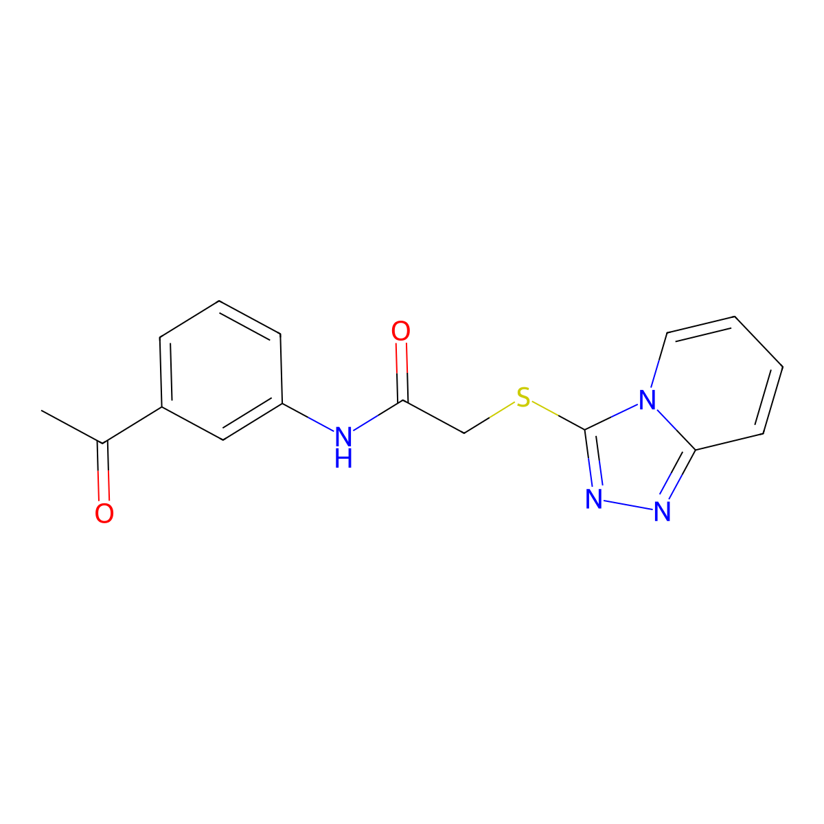 2-([1,2,4]triazolo[4,3-a]pyridin-3-ylthio)-N-(3-acetylphenyl)acetamide molecular structure, CAS 301683-76-1