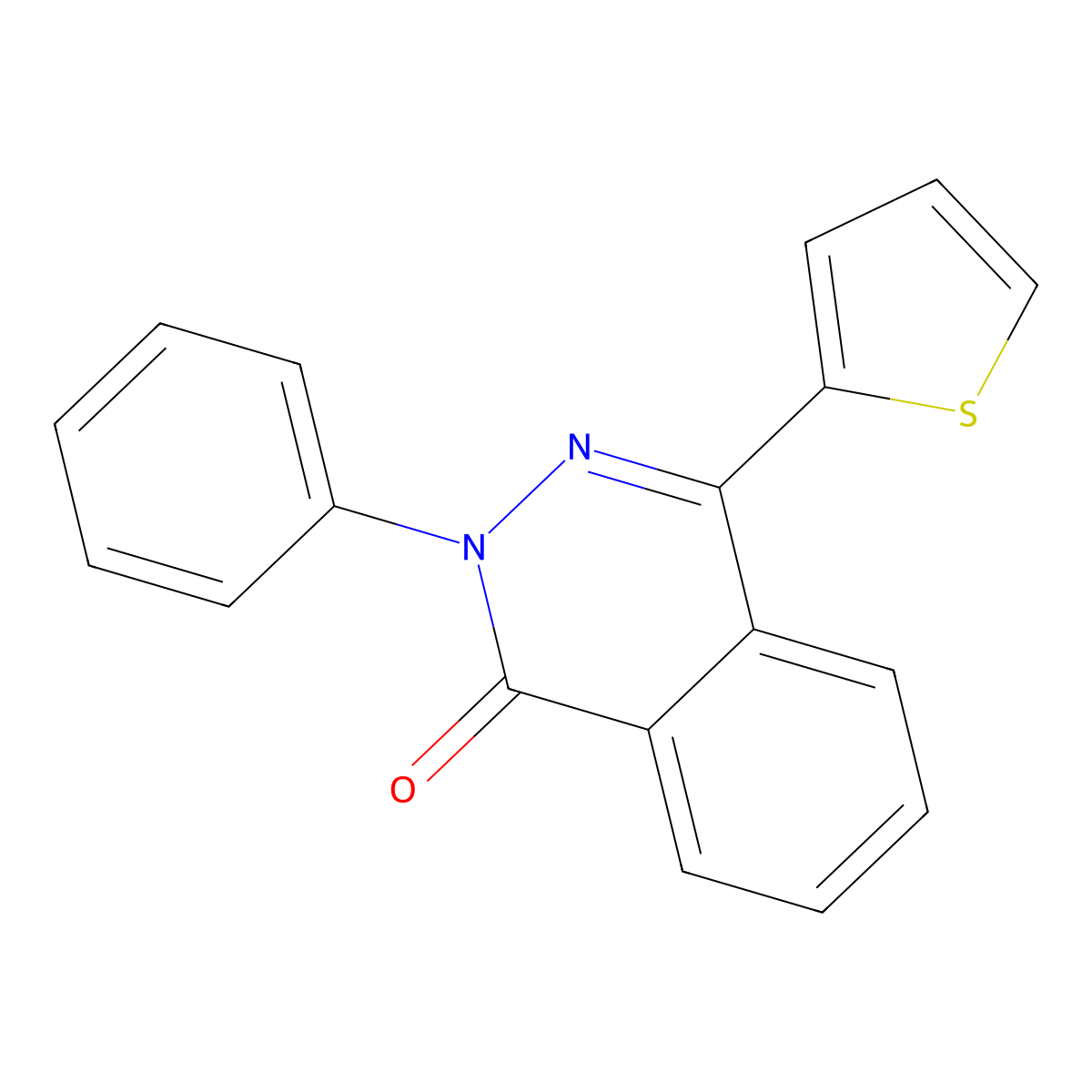 2-phenyl-4-thien-2-ylphthalazin-1(2H)-one molecular structure, CAS 301687-97-8