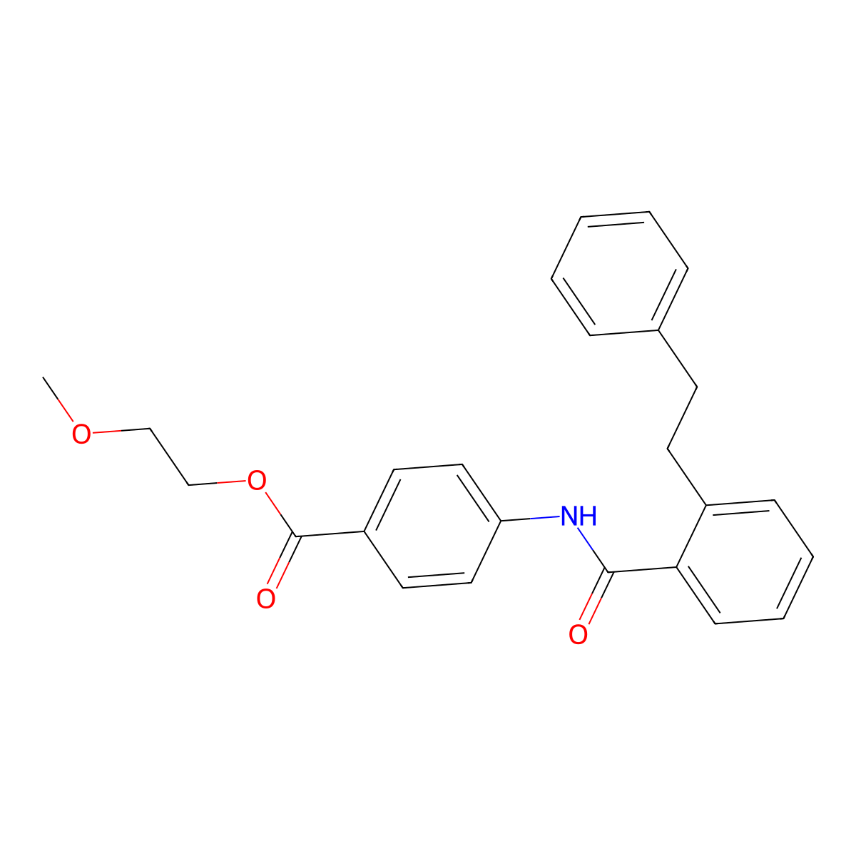 2-Methoxyethyl 4-((2-(2-phenylethyl)benzoyl)amino)benzoate molecular structure, CAS 301689-60-1