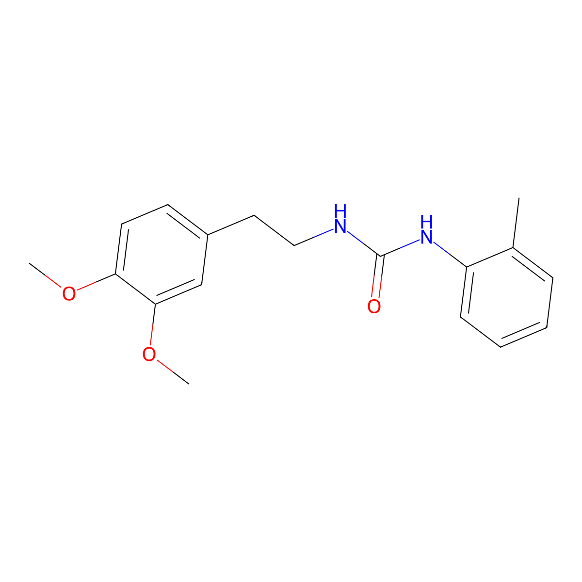 1-[2-(3,4-Dimethoxyphenyl)ethyl]-3-(2-methylphenyl)urea molecular structure, CAS 301689-75-8