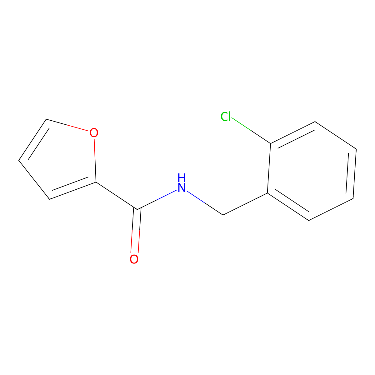 N-[(2-chlorophenyl)methyl]furan-2-carboxamide molecular structure, CAS 301689-79-2