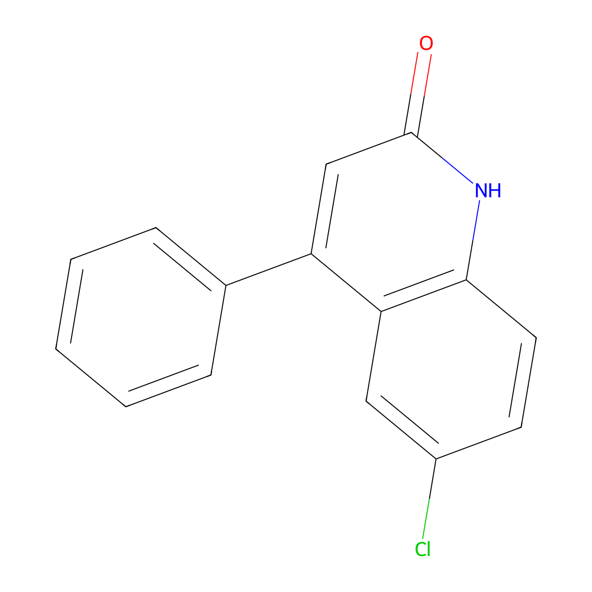 6-Chloro-4-phenyl-1,2-dihydroquinolin-2-one molecular structure, CAS 30169-33-6