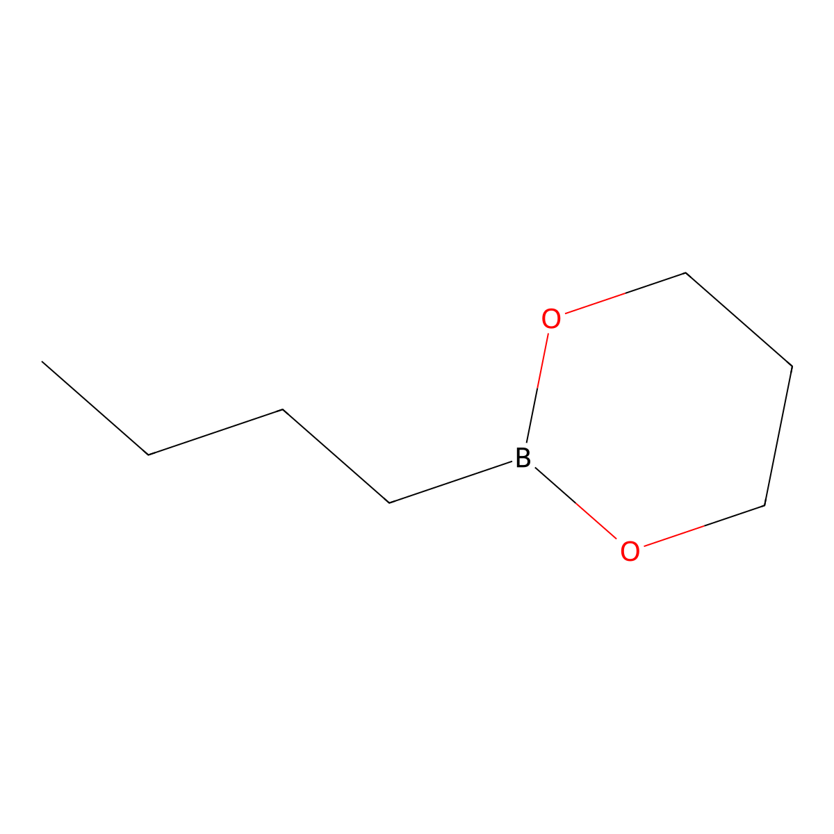 2-Butyl-1,3,2-dioxaborinane molecular structure, CAS 30169-71-2